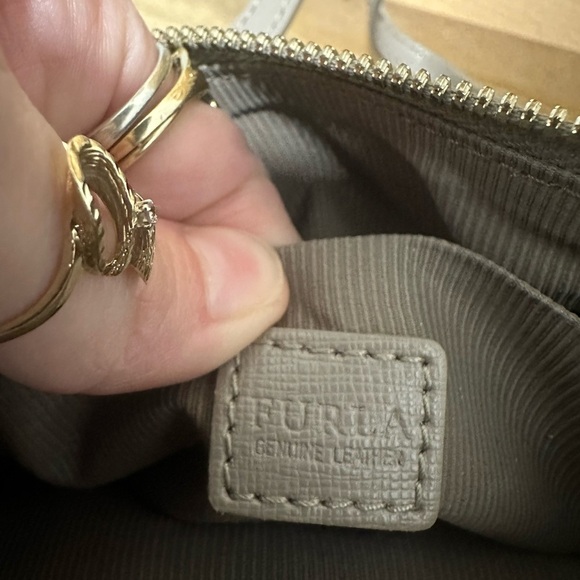 Furla Lilli Saffino Dubble Zip Blue Two Tone Leather Small Crossbody Excellent - Picture 5 of 6